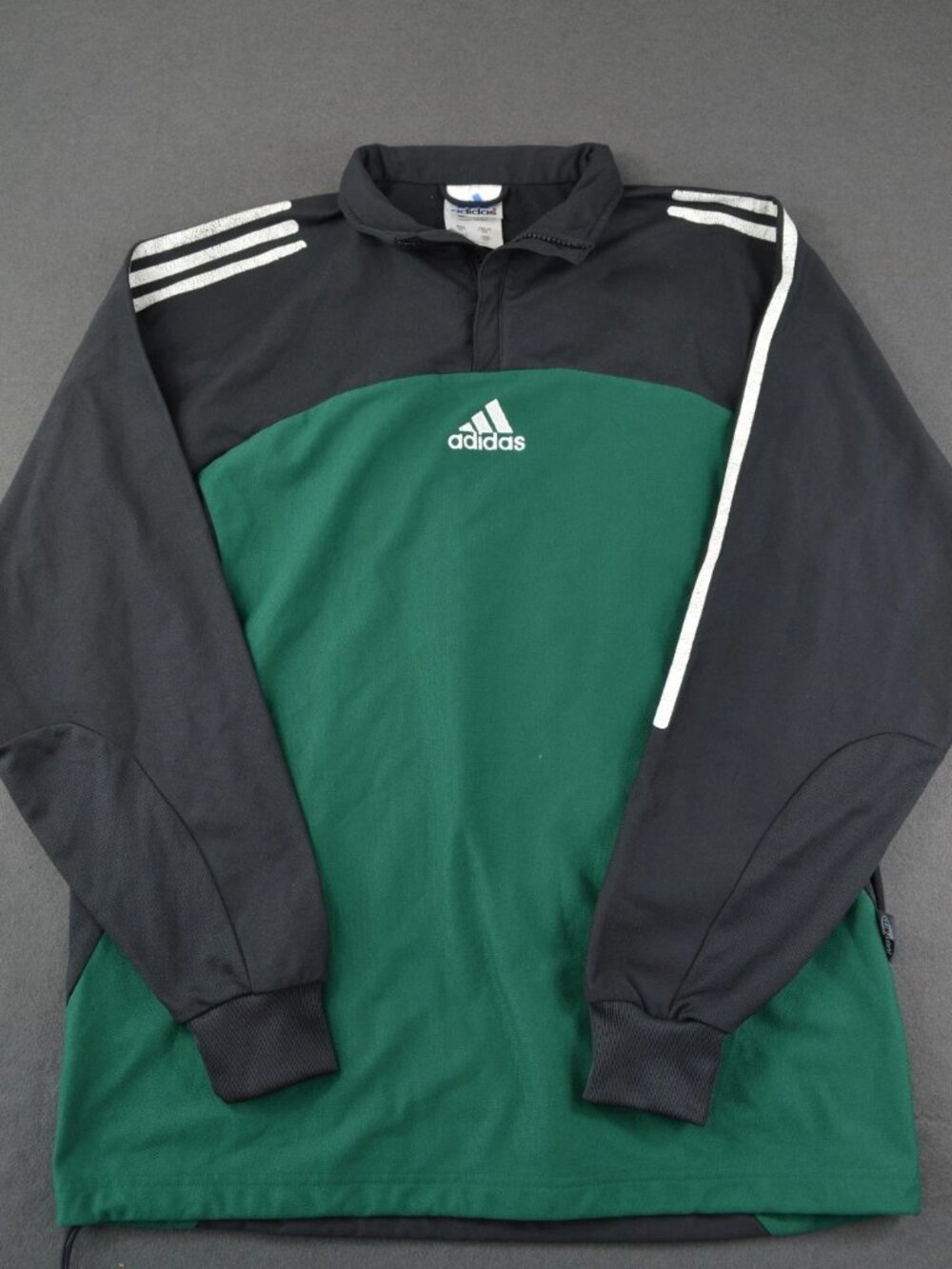 VTG 90s Adidas Mens Green Pullover Track Jacket Long Sleeve Logo Climacool XL